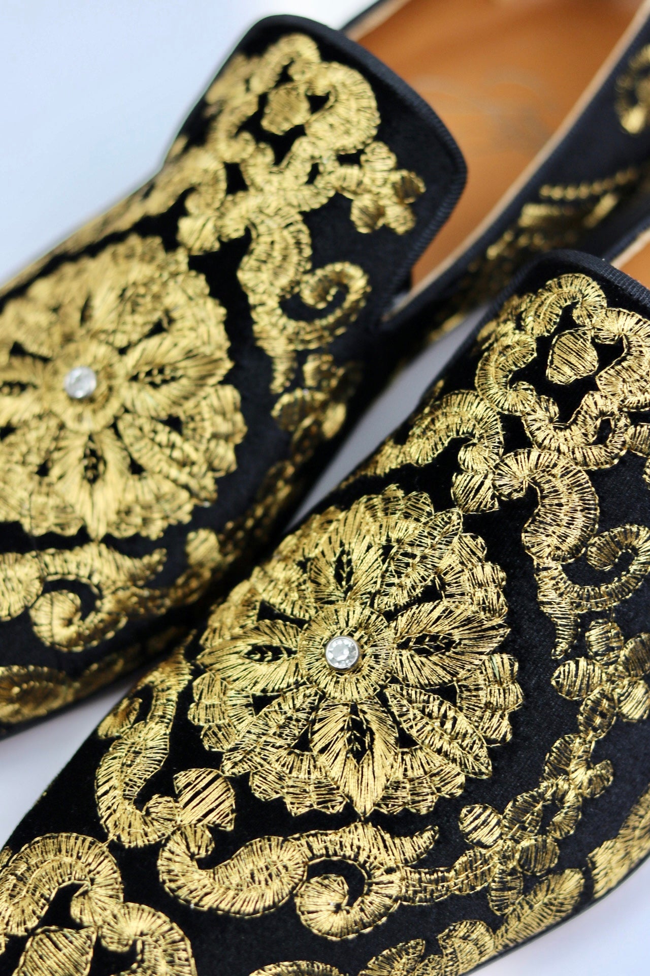 BULLION WIRE CUSTOM SLIPPERS BY JOSEPHS