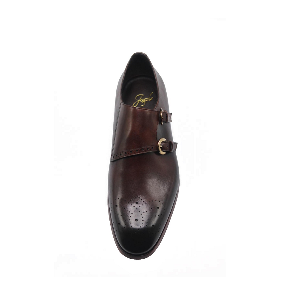 BECLASSY BROWN DOUBLE MONK STRAP SHOE BY JOSEPHS