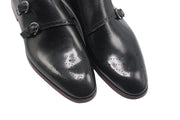 BECLASSY BLACK DOUBLE MONK STRAP SHOE BY JOSEPHS