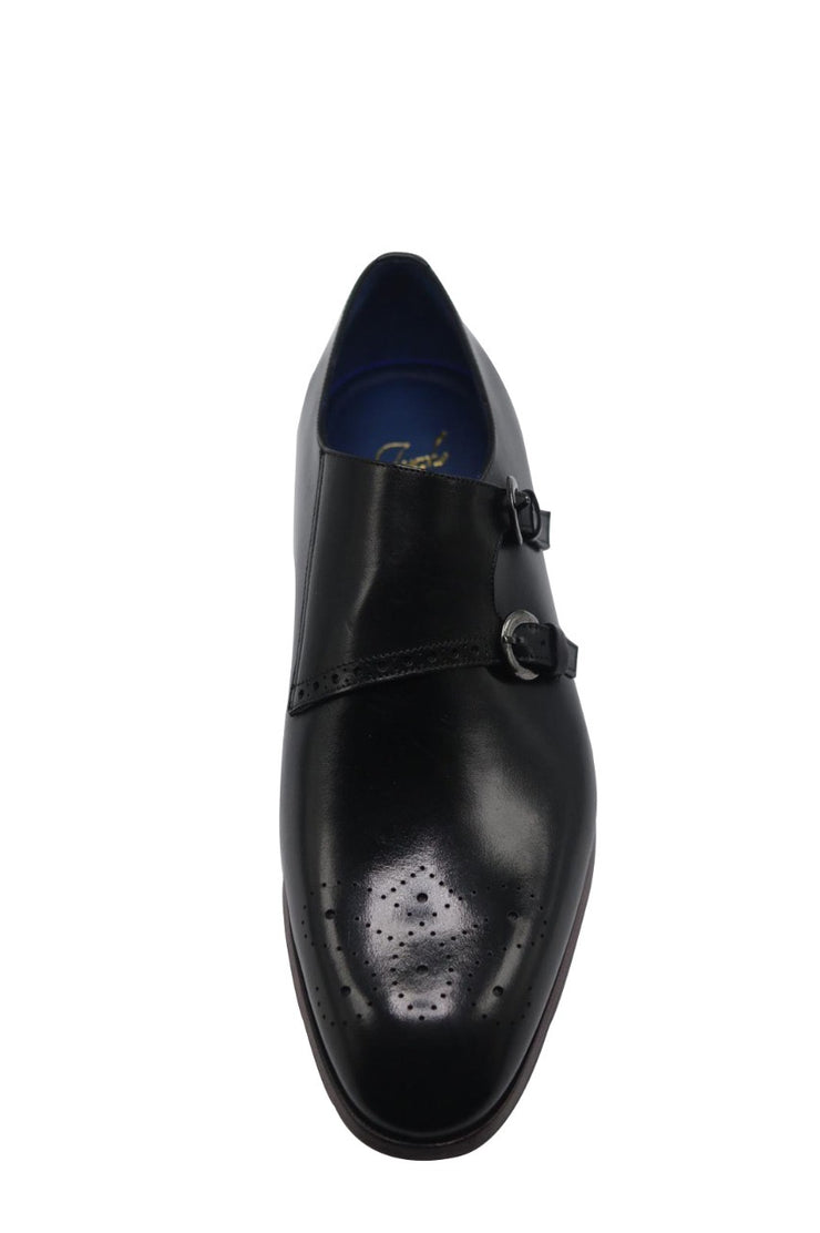 BECLASSY BLACK DOUBLE MONK STRAP SHOE BY JOSEPHS