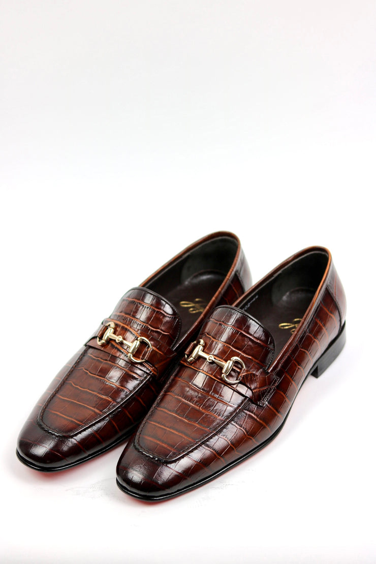 ALLIGATOR HORSE-BIT STYLE LOAFERS
