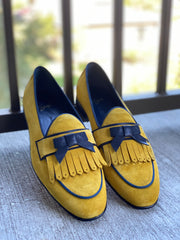 KNOT VAMP SUEDE PENNY LOAFERS